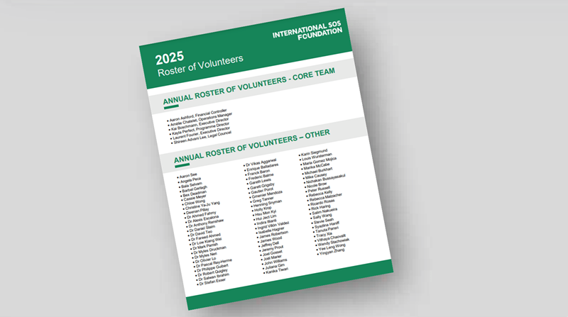 roster of volunteers